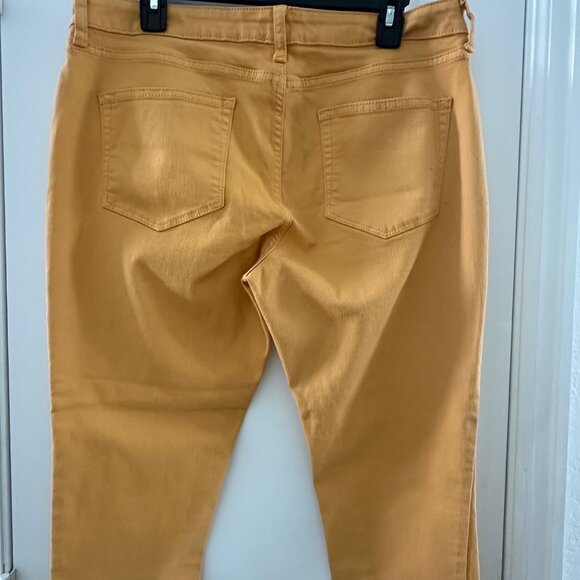A.n.a Womens Skinny Ankle Pants Size 14 Yellow Cotton Blend - Picture 6 of 7